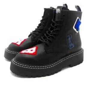 Karl Lagerfeld Paris Women Sz 8.5 Dixie Eiffel Tower Combat Moto Boots Punk